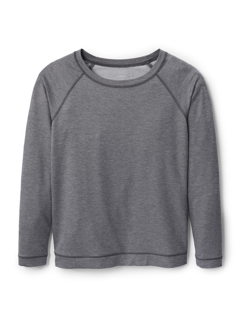 Urban Grey Mele Calida Favourites Lounge Shirt Long Sleeve, French Terry Women Yoga | RXVJT-9458