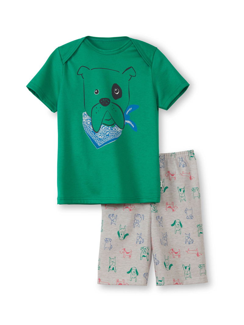 Viridis Green Calida Toddlers Puppy Short Pyjama Kids\' Pyjama | BXDJK-6378