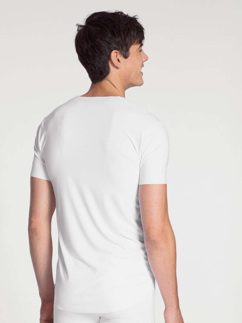 Weiss Calida Clean Line V-shirt Men Underwear | YKHUL-8365