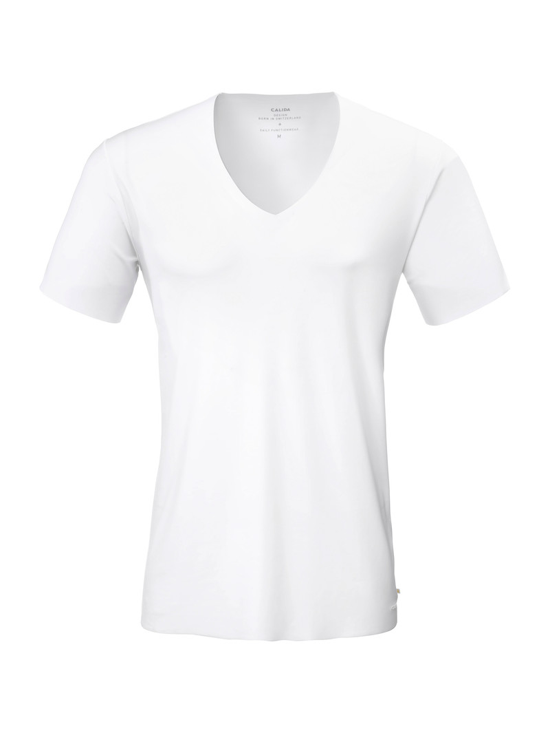 Weiss Calida Clean Line V-shirt Men Underwear | YKHUL-8365