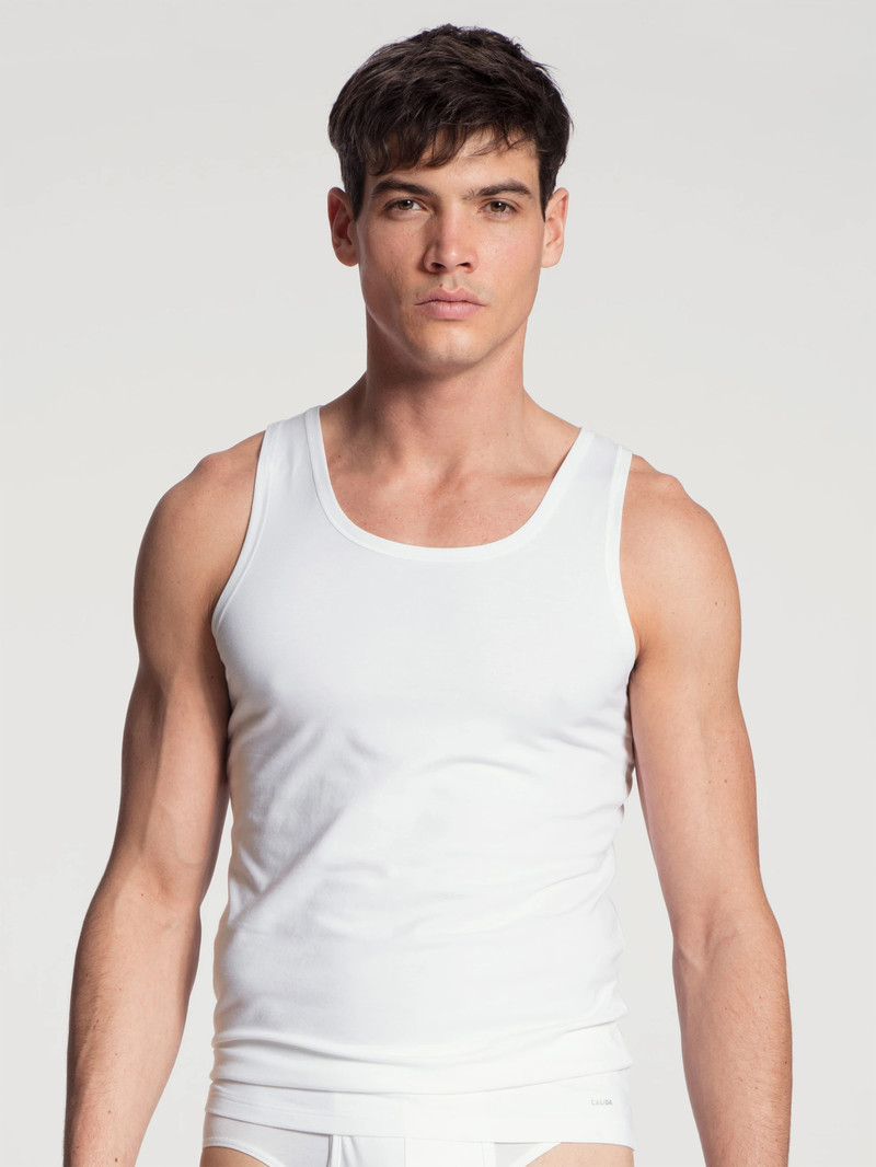 Weiss Calida Cotton Code Athletic Shirt Men Underwear | QZVGT-7659