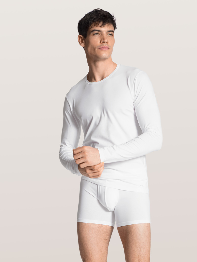 Weiss Calida Cotton Code Shirt Long Sleeve Men Underwear | TXDFL-3064