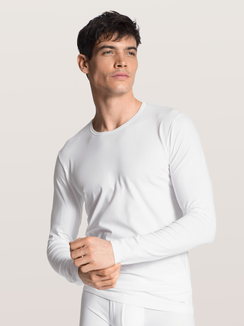 Weiss Calida Cotton Code Shirt Long Sleeve Men Underwear | TXDFL-3064