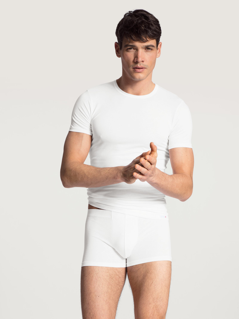 Weiss Calida Evolution T-shirt Men Underwear | SIKXJ-8106