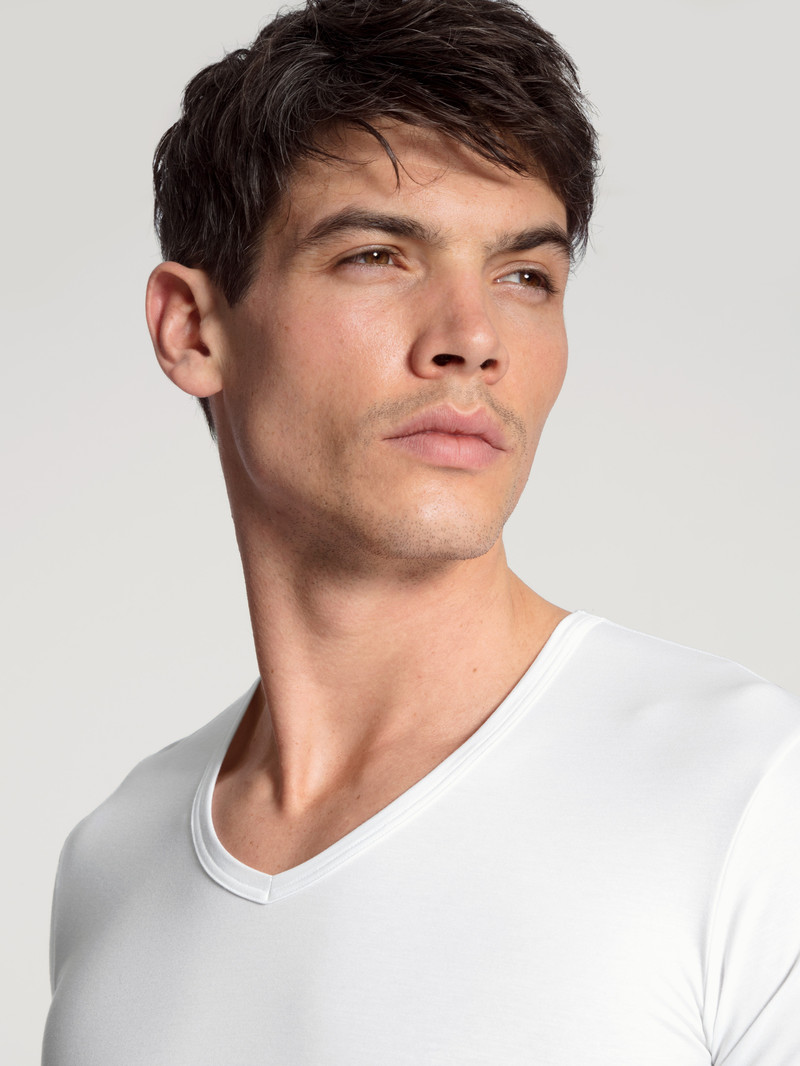 Weiss Calida Focus V-shirt Men Underwear | OLYHP-2150