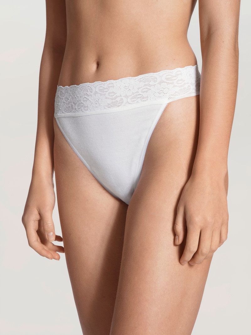 Weiss Calida Iconics Tanga Women Underwear | JVCED-7860