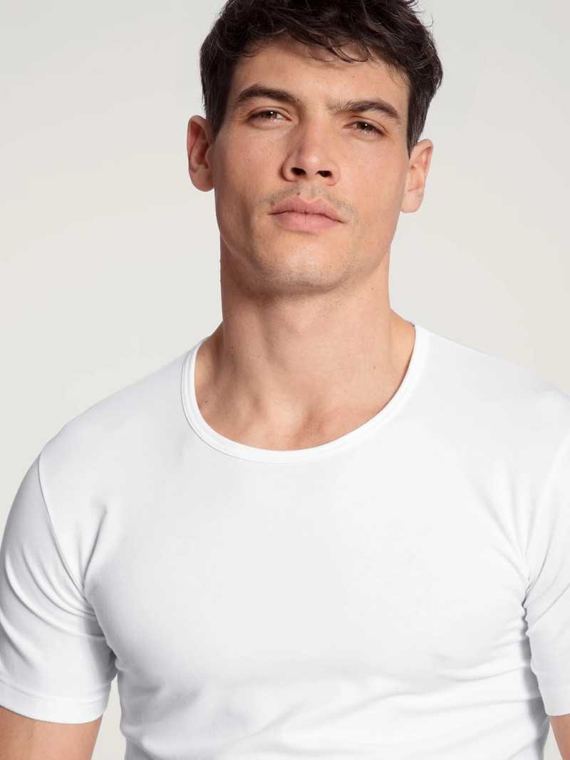 Weiss Calida Natural Benefit T-shirt, Two-pack Men Underwear | HKADX-2369