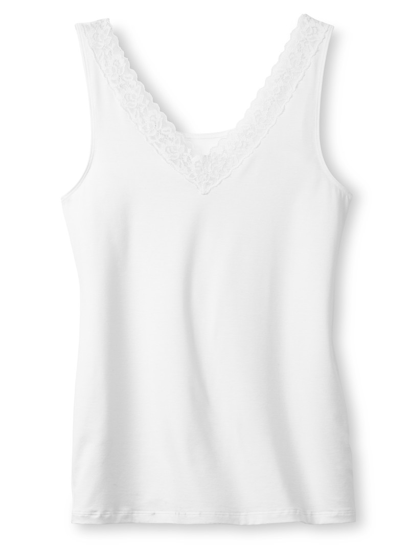 Weiss Calida Natural Comfort Lace Tank Top Women Underwear | KAYFR-5697