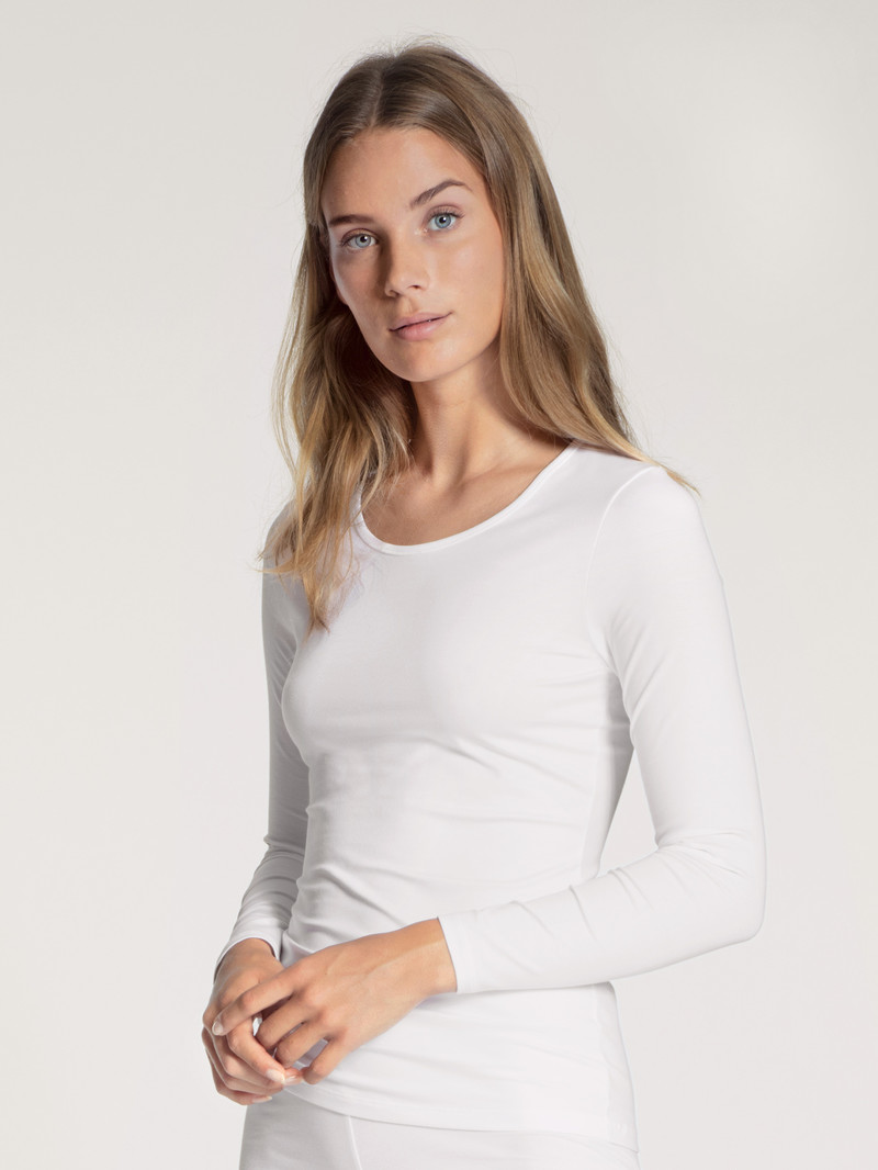 Weiss Calida Natural Comfort Shirt Long Sleeve Women Underwear | UTLMB-4752