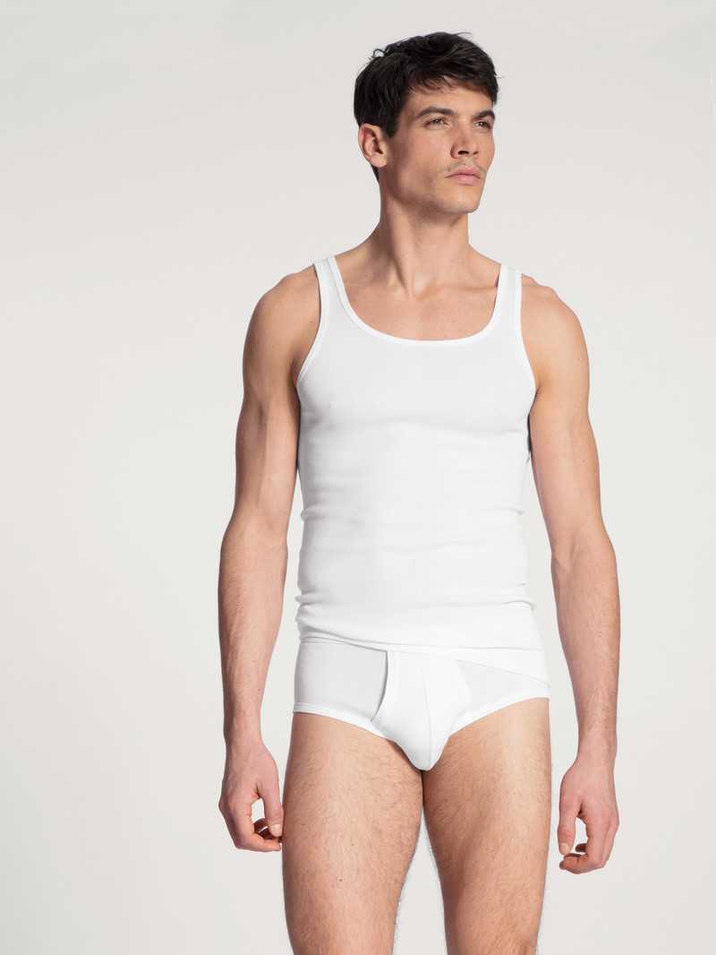 Weiss Calida Twisted Cotton Athletic Shirt Men Underwear | THXVC-3275