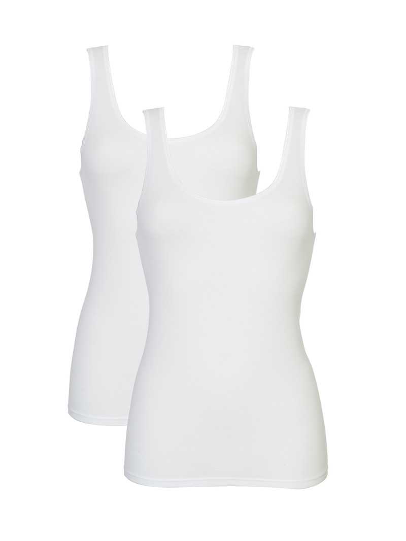 White Calida Classic Tank Top, Two-pack Women Underwear | UCBKZ-3206