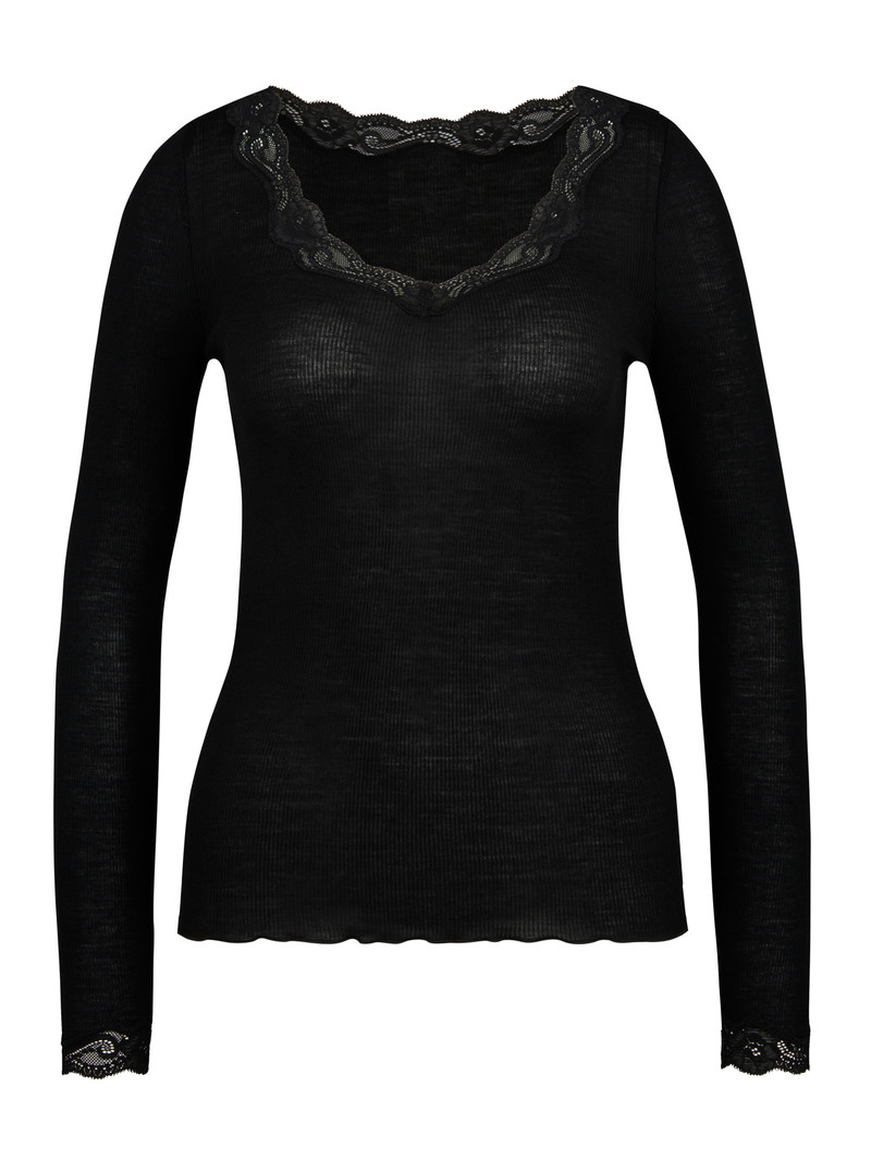 Ws Schwarz Calida Richesse Lace Shirt Long Sleeve Women Underwear | VBXOY-5843