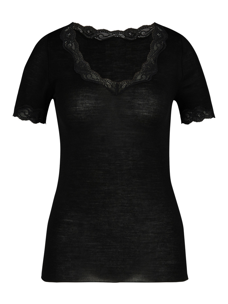 Ws Schwarz Calida Richesse Lace Shirt Short Sleeve Women Loungewear | NWMTA-0473